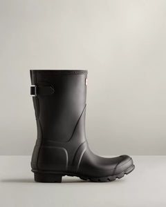 Women's Short Back Adjustable Rain Boots Black