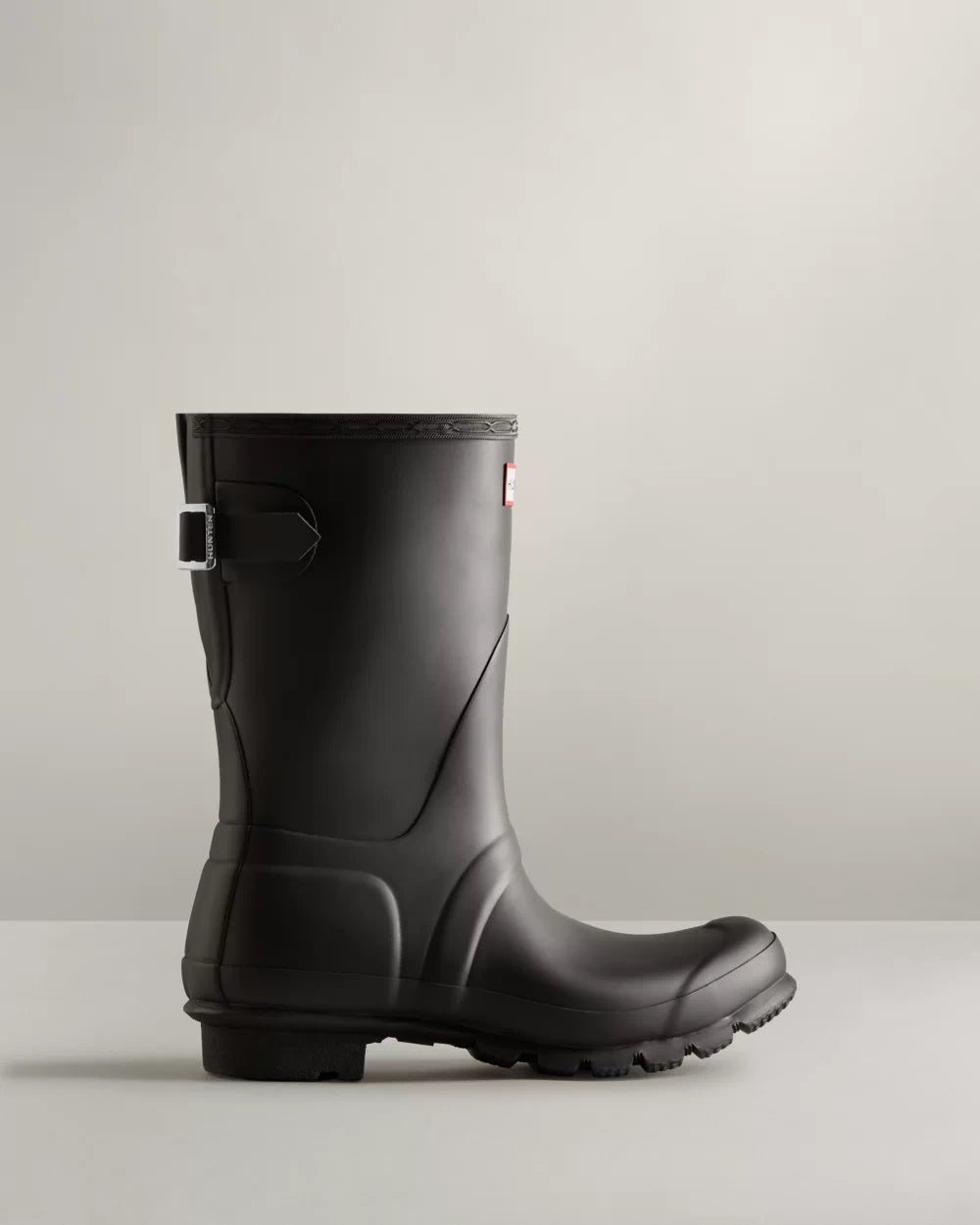 Women's Short Back Adjustable Rain Boots Black