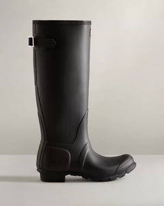Women's Tall Back Adjustable Rain Boots Black