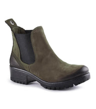 Load image into Gallery viewer, BUENO FLORIDA CHELSEA NUBUCK ARMY GREEN/BLACK ELASTIC
