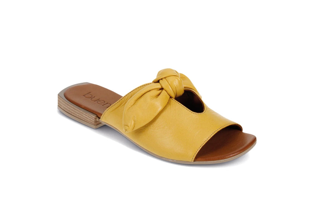 BUENO AUDREY YELLOW SLIDE SANDALS