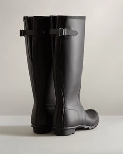 Women's Tall Back Adjustable Rain Boots Black