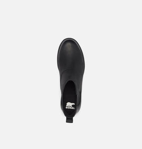 WOMEN’S SOREL EMELIE II CHELSEA WATERPROOF BOOTIE BLACK, SEA SALT