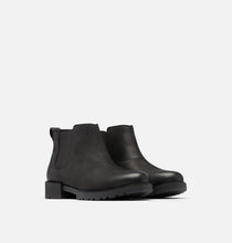 Load image into Gallery viewer, WOMEN’S SOREL EMELIE II CHELSEA WATERPROOF BOOTIE BLACK, SEA SALT

