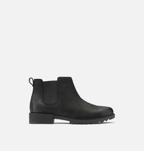 Load image into Gallery viewer, WOMEN’S SOREL EMELIE II CHELSEA WATERPROOF BOOTIE BLACK, SEA SALT
