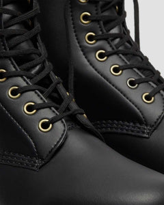 DR MARTEN VEGAN 1460 FELIX LACE UP BOOTS BLACK RUB OFF