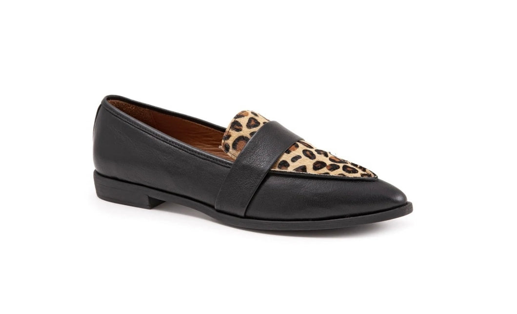 BUENO BARNES BLACK/LEOPARD LEATHER