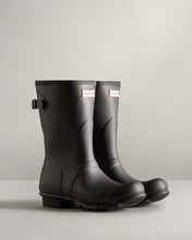 Load image into Gallery viewer, Women&#39;s Short Back Adjustable Rain Boots Black
